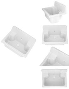 Gamma Manta, univerzálna plastová výlevka 55,6x37,3x34,8 cm + sifón, 1-komorová, biela, GMA-KGR56-WH