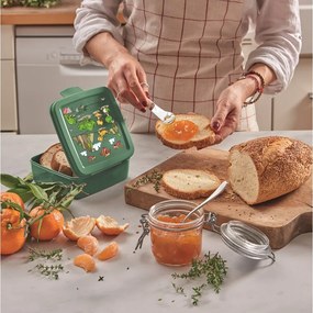 Zelený detský desiatový box Dinosaur – Snips