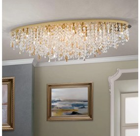Orion - Krištáľové stropné svietidlo CRYSTALRIVER 21xG9/40W/230V zlatá