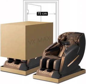 Masážne kreslo VX MAX, hneda, ekokoža