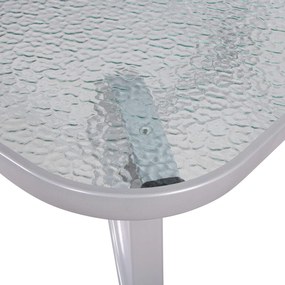 PreHouse Záhradný stôl 150cm: kov + sklo, šedý