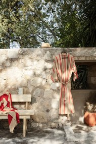 Ferm Living Ľanový župan Camel/Red