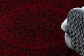 Dywany Łuszczów Koberec DO OBÝVAČKY JEDÁLNE bordó Rámček rozeta orient s strapcami 100x200 cm