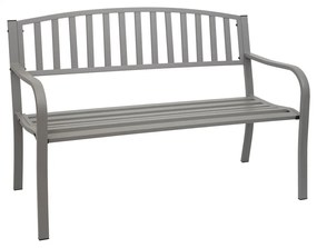 Záhradná lavička F43 2-miestna - práškovaná oceľ, 128 cm - Sivá