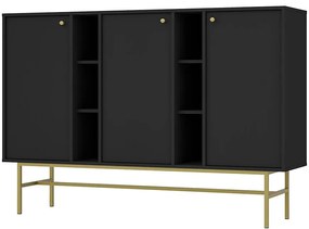 Komoda Tokyo 3 3D čierny grafit 823