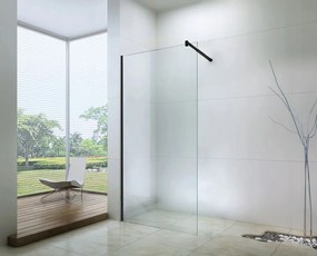 Mexen sprchová zástena WALK-IN, 6mm sklo, 60cm, čierny profil, číre sklo, 850-060-000-70-00