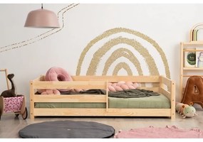 Detská posteľ z borovicového dreva v prírodnej farbe 90x200 cm Mila CPD – Adeko