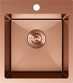 Mexen Solix, 1-komorový nerezový drez 400 x 450 mm, brúsená meď, 6401401000-65