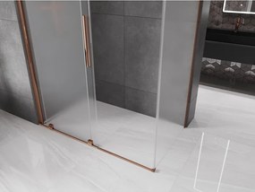 Mexen Velar, sprchový kút s posuvnými dverami 130 x 70 cm, 8mm sklo námraza, ružové zlato, 871-130-070-31-55