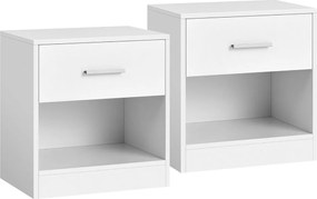 Set nočných stolíkov E1081 WT, biela, 2 ks