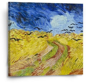 Sablio Obraz Pšeničné pole s vranami - Vincent van Gogh - 50x50 cm