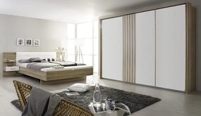 Posteľ s nočnými stolíkmi Mosbach 180x200 cm, dún san remo/biela