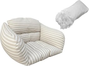Vankúš do závesného kresla KOLUMBIA s opierkou, biela/béžová + ZADARMO náplň z dutého vlákna 500 g