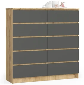 Komoda Kraft 10SZ (dub artisan + grafit). Vlastná spoľahlivá doprava až k Vám domov. 1117182