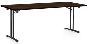 Skladací stôl 200 x 80 cm, čierna podnož, wenge