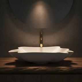 Rea Infinity, umývadlo na dosku + odtoková zátka Click-Clack, biela lesklá, REA-U3607