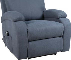 TV kreslo NIDO s elektrickým polohovaním — látka, sivá, nosnosť 130 kg