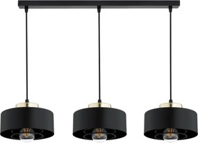 Brilagi - Závesný luster na lanku SPRING 3xE27/60W/230V čierna/zlatá