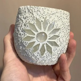 Mosaic LED lamp - svietnik polodrahokam Crystal KEG WINTER