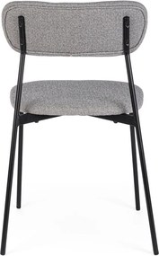 Sivá čalúnená jedálenská stolička Inka – Yes Everyday