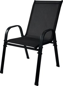 TRENDIE Záhradné stoličky sada 4ks čierne