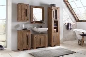 furniture-nabytek.cz - Masívne kúpeľňové zrkadlo Auckland z akáciového dreva, lakované, hnedé – 68×13×78 cm