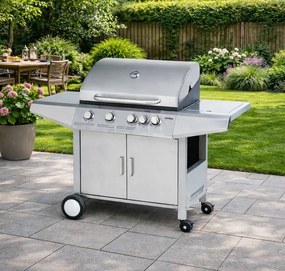 Plynový gril BestBerg BBBQ-24ST / 5 horákov / 15,75 kW / strieborná