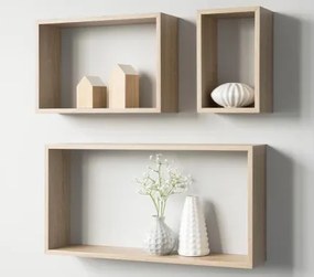 Súprava nástenných regálov (3 ks) Shelvy Rec, dub sonoma%