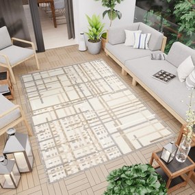 Terasový krémový koberec so sivý detailom Šírka: 80 cm | Dĺžka: 150 cm