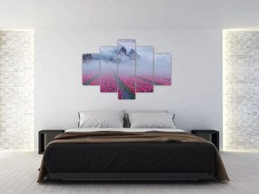 Obraz - Krajina s tulipánovými poľami (150x105 cm)