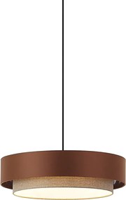 Moderné závesné svietidlo tmavý bronz s sivohnedou farbou 50 cm 3-Lights - Drum Duo