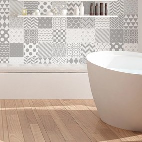 Súprava 60 dekoratívnych samolepiek na stenu Ambinácia Cardiff, 15 x 15 cm