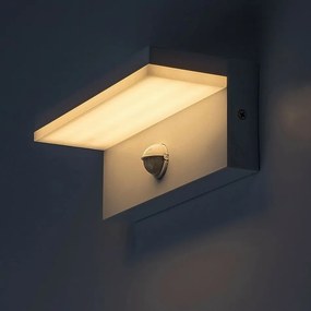 Rabalux 77116 vonkajšie nástenné LED svietidlo Zaragoza, so senzorom, 9W, IP54, biela
