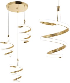 Toolight Toolight, LED závesné svietidlo 3x20W, 4000K, 4000lm, G075-3CPR, zlatá, OSW-08661