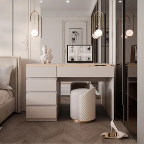 PISACÍ STÔL NESSIE KAŠMÍR + ZLATÝ 120 cm