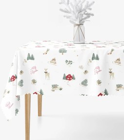 Goldea vianočný hranatý teflónový obrus - české vianoce 100 x 140 cm