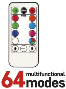 LED RGB Vianočná vonkajšia reťaz 96xLED/64 módov 15m IP44 + diaľkové ovládanie