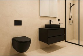 Závesný set GEBERIT Duofix Basic+ WC LILY+Tornado2.0 + tlačidlo + WC sedadlo, čierna, GEBERIT-LILY-TO2-BK