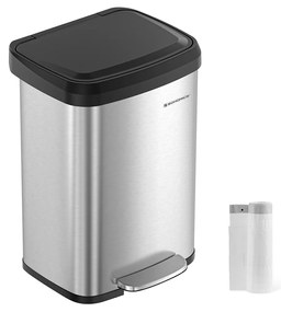 Odpadkový koš Wide stříbrný