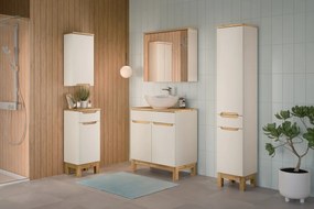 Koupelnová sestava Bali Casad s deskou a skříňkami 80 cm kašmírová/dub wotan