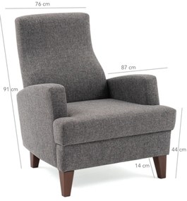 Kreslo Kana Bergere Dark Grey