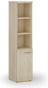 Kombinovaná kancelárska skriňa PRIMO WOOD, dvere na 2 poschodia, 400 x 420 x 1781 mm, dub prírodný