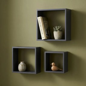 Set troch nástenných políc sivé P-008 GREY2 (3 ks)
