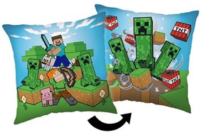 Detský vankúšik 40x40 cm Minecraft "Creeper Rush" – Jerry Fabrics