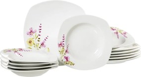 Jedálenský servis  (12 dielov) Malve, motív letné kety
