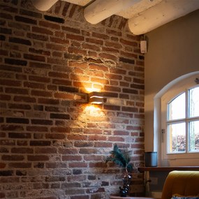 Rustikálna nástenná lampa z dubového dreva 9,7 cm - Transfer Groove