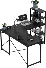 Rohový pracovný stôl s policami Leader 5.9 čierny