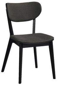 Čierna dubová jedálenská stolička s tmavosivým sedadlom Rowico Cato