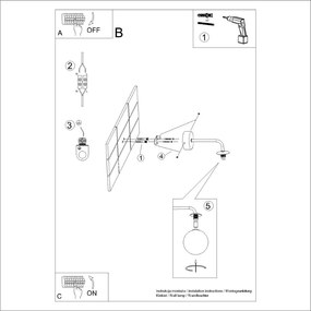 Čierno-biele nástenné svietidlo Beam – Nice Lamps