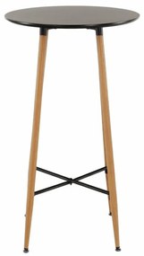 Tempo Kondela Barový stôl, čierna/dub, priemer 60 cm, IMAM